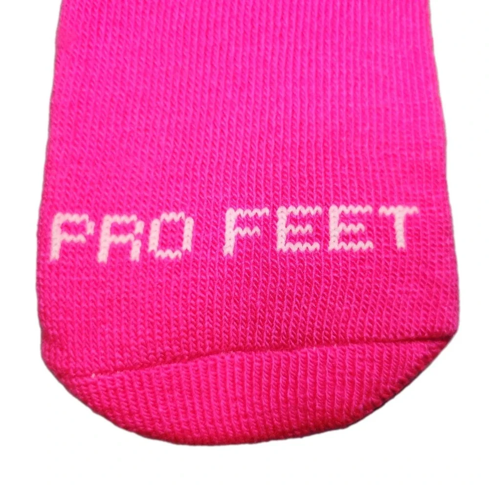 Pro Feet Kids Neon Pink Athletic Over the Calf Sports Socks Ribbed Knit Youth